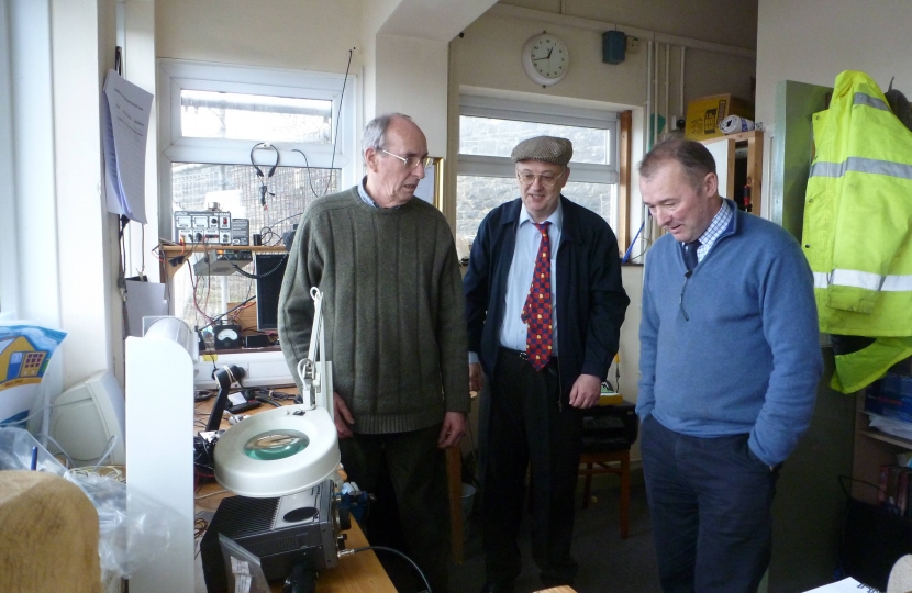Simon Hart MP has enjoyed a tour of Pembroke Dock Men’s Shed 